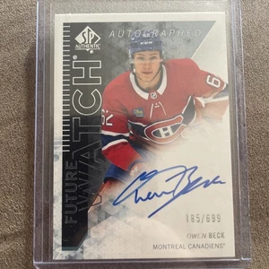 2023-24 SP Authentic Owen Beck Future Watch Auto Retro /699 #RFWA-OB Rookie - Imagen 1 de 2