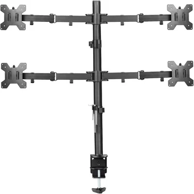 Quad Monitor Arm Desk Mount for 13-27 Inch Screens Clamp Tilt Swivel 80cm Pole - Image 1 of 4