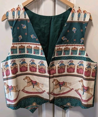 Chaleco de Navidad Hecho a Mano XL Retazos Grandmacore Karen Bordado De Colección  Foto 1 de 4