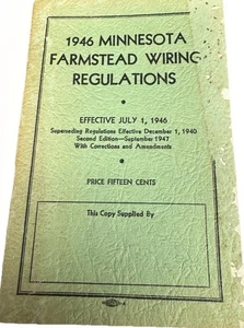 VTG 1946 Minnesota Farmstead Electrical Wiring Regulations Booklet Pamphlet - Bild 1 von 5