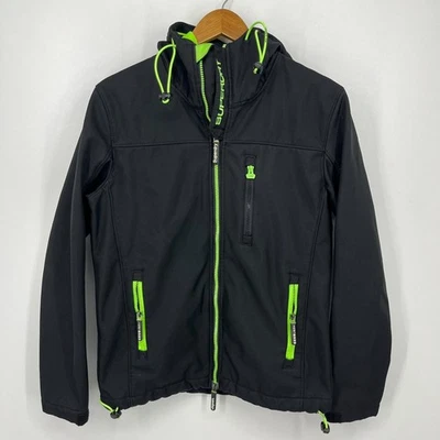 Superdry оригинальный Windtrekker куртка женщин M черный полный молнии с капюшоном карманы - Изображение 1 из 4
