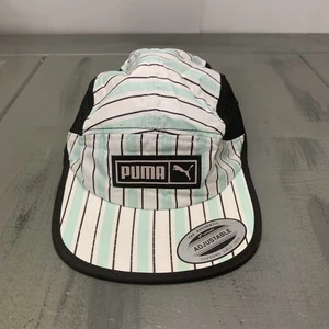 Gorra Puma de 5 paneles de ala plana verde azulado negra OSFA para correr ciclismo a rayas OSFA - Imagen 1 de 9