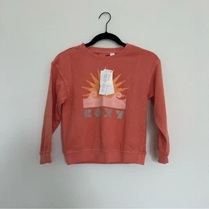 Roxy Crewneck Girls 6X Terra Cotta Graphic Print Cotton Blend Pullover - Picture 1 of 5