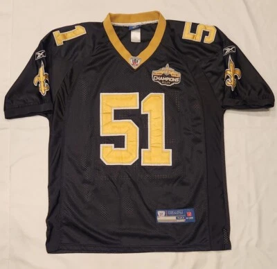 Reebok On Field New Orleans Saints Jonathan Vilma Super Bowl Jersey Men's 50 - Image 1 of 4
