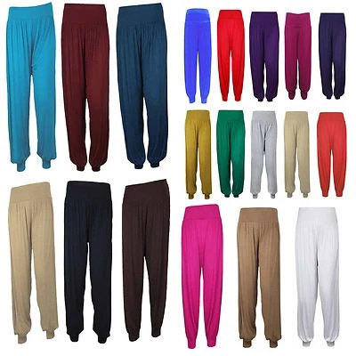 LADIES  FULL LENGTH HAREEM ALI BABA PANTS WOMEN BAGGY TROUSER HAREM LEGGINGS  - Image 1 of 2