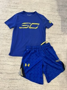 Boys Under Armour YXS T-shirt and Shorts Outfit. Pre-owned - Picture 1 of 10