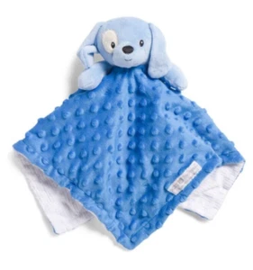 Kids Preferred Plush Popcorn Dot BLUE PUPPY Dog Lovey Security Blanket Baby Toy - Picture 1 of 5