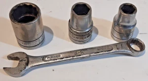Vintage S-K SK USA Made Tools  1/2" Drive 3 Sockets And Wrench Lot - Bild 1 von 12
