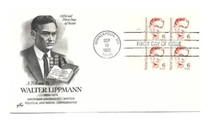 1849 6c Walter Lippmann ArtCraft plate block, FDC - Picture 1 of 1
