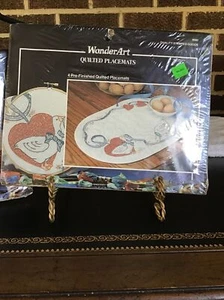 Wonder Art Embroidery 4 Placemats 9080 Geese and Ribbons 13 x 19"  Lot Of 2 - Picture 1 of 7