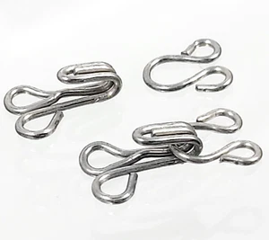 24 Stk Nähhaken und Augen Verschluss BH-Haken-Ösen-Verschluss Unterwäsche Silber - Bild 1 von 9