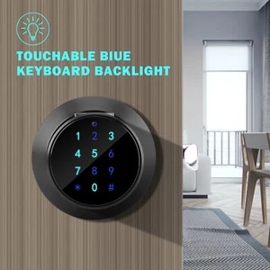 Código digital inteligente cerradura de puerta huella digital/teclado contraseña perno electrónico negro - Imagen 1 de 14