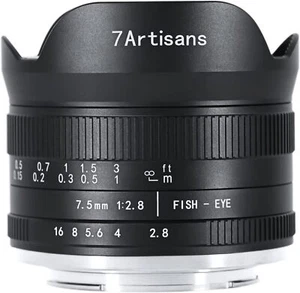 7artisans 7.5mm F2.8 Mark II APS-C Fisheye Wide Angle Lens for E/X/Z/EF-M/RF/M43 - Picture 1 of 6