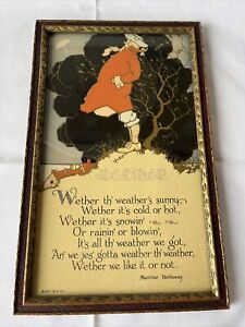 A Gibson Produkt Gedichtdruck von Maurine Hathaway ""Wetter"" c1927 Periodenrahmen