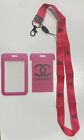 id badge holder with lanyard Pink