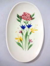 EMERSON CREEK POTTERY HAND PAINTED FLORAL OVAL PLATTER 1994 BEDFORD VA -EX!