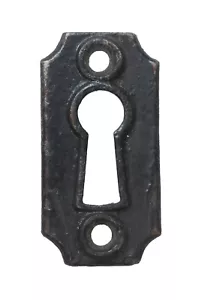 Antique Arched Corner Black Cast Iron Door Keyhole Cover - Picture 1 of 2