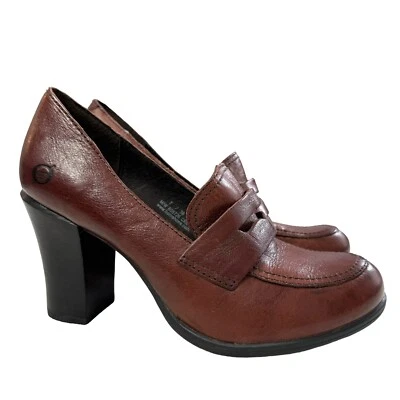 Born Gail Rust Leather Heel Loafer Pump Size 7M/W - Image 1 of 4