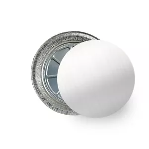 500 Pack - Disposable Round Aluminum Foil Take-Out Pans with Board Lids 7 inch. - Picture 1 of 8