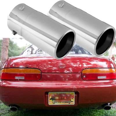 2x Stainless Steel Chrome Rear Exhaust Pipe Tail Muffler Tip For  Lexus SC 300 - Image 1 of 4