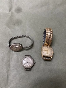 Antique 16J. Axa Watch Co. 14k Rolled Gold, 15J Gruen Wrist Watches - Picture 1 of 15