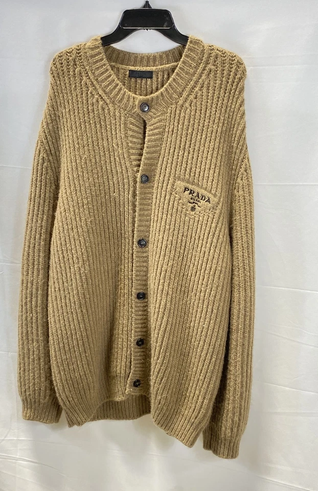 Prada Men Brown Knit Cardigan Sweater Size - Image 1 of 4