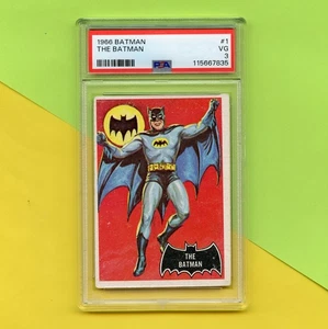 Original 1966 Topps Batman Black Bat Trading Card #1 PSA 3 - Picture 1 of 3