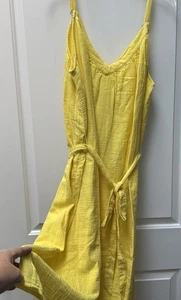 NWT GAP Sun Dress Midi Gauze Women’s Plus Size 2XL Cotton Yellow Lightweight - Picture 1 of 11