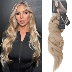 WAVY Clip In 100% Real Hair Extensions Full Head Thick as Human Hair Highlights - Picture 1 of 123