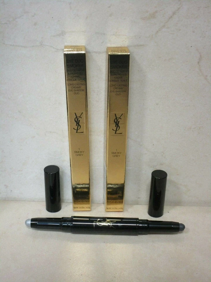 (2) YVES SAINT LAURENT EYE DUO SMOKER #1 SMOKY GREY DOUBLE SIDED 2X0.003OZ BOXED - Image 1 of 1