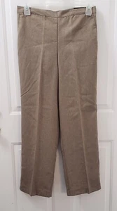 Alfred Dunner Womens Petite Lightweight Boardroom Classic Brown Pants Sz 12 New - Picture 1 of 9