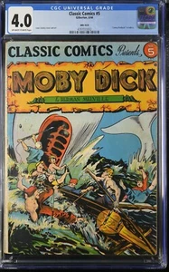 Classic Comics #5 Presents Moby Dick - CGC 4.0 HRN 18/20 1944 - Picture 1 of 2
