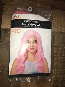 PINK Long Curly WIG Fashion Halloween Cosplay Costume Party Hair Wavy Wig ~ New - Picture 1 of 3