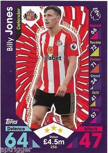2016 / 2017 EPL Match Attax Base Card (256) Billy JONES Sunderland AFC - Picture 1 of 1