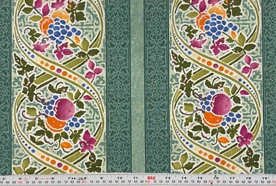 Abundance Jason Yenter In The Beginning Fabrics Green Cotton Remnant 10" x 43" - Image 1 of 2