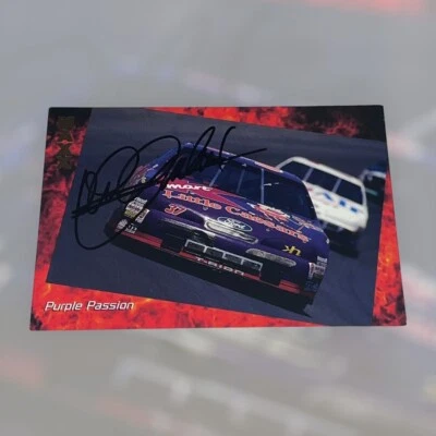JOHN ANDRETTI OVERSIZE 1996 MAXX V2 autographed NASCAR card #4 PURPLE PASSION - Image 1 of 2