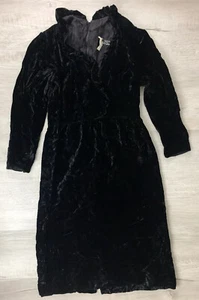 ILGWU Black Velvet Witch Dress Matthew For Jo-Ed Sophisticates Womens Size S 4-6 - Picture 1 of 12