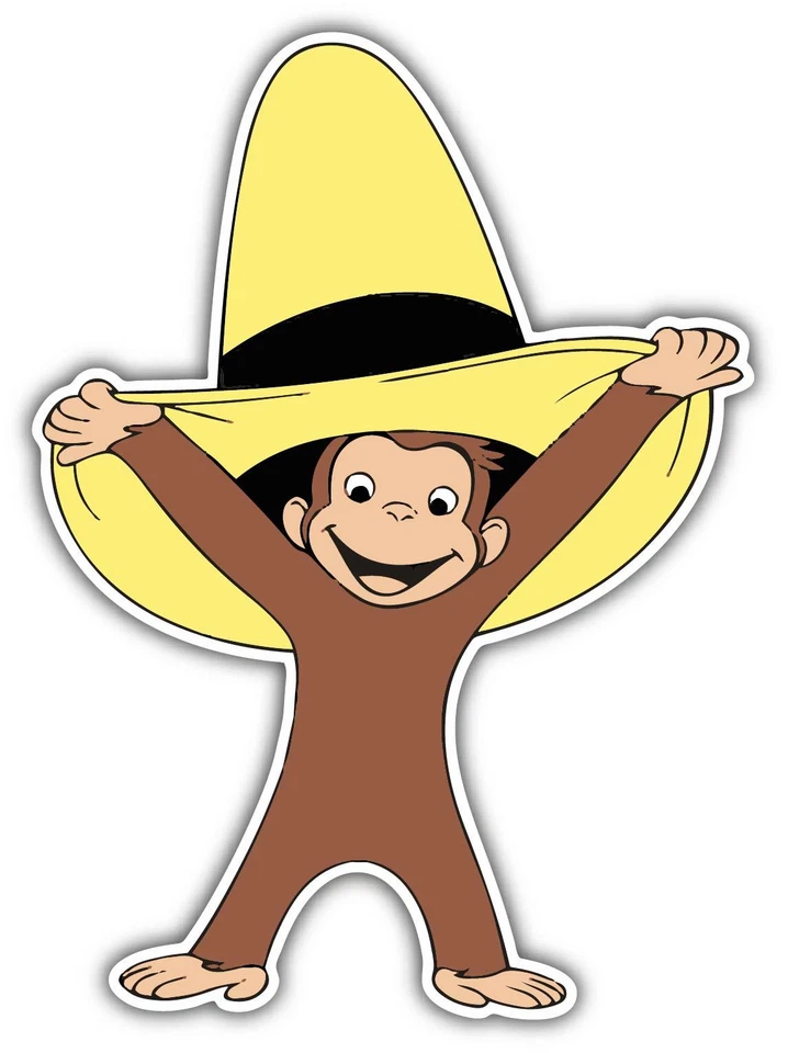 4KIDS Monkey George Sticker laptop wall car phone Kids Child Curious George