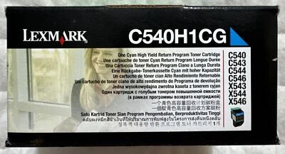 Lexmark C540H1CG Cyan High Yield Toner C540 C543 C544 C546 X543 X544 X546 Sealed - Image 1 of 4