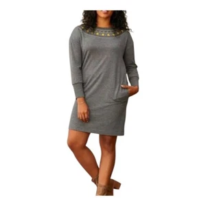 Matilda Jane Just Imagine Komfort bestickt grau Kleid Taschen Größe Medium neu mit Etikett - Bild 1 von 12