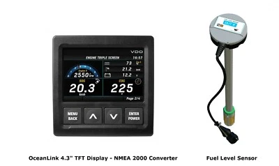 VDO OCEANLINK 4.3″ TFT DISPLAY & DUT-E FUEL LEVEL SENSOR - Image 1 of 2