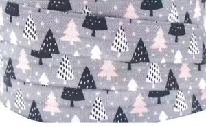 5/8" 40 YARDS Christmas Tree Elastic Ribbon Cards Gift Wrap Bows Pink Gifts - Picture 1 of 2