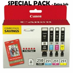 Tinte Canon Spezialpaket Canon-250-PGBK und Canon-251-CMY Seven 7-Kartuschen - Bild 1 von 10