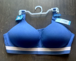 Hanes ComfortFlex Bra Naural Life Wire Free Full Coverage T Shirt Bra Blue 3XL - Picture 1 of 9