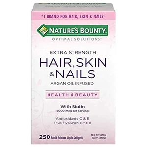 Nature's Bounty Extra Strength Hair Skin Nails, 5000mcg of Biotin (250 Count) - Picture 1 of 1