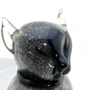 Mid Century Murano Pulegoso Cat Figurine Black 9.5” - Picture 1 of 10