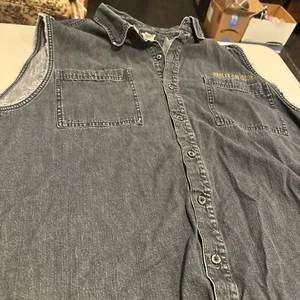 VTG Harley Davidson Denim Vest Mens XXL Embroidered EUC “Motorcycles” - Picture 1 of 10