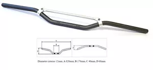 Ergal Carbon Look 22 Low Fold Handlebar + Honda FMX Strap - Picture 1 of 1