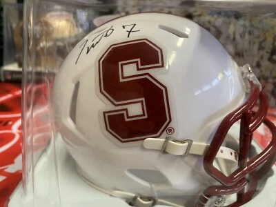 TY MONTGOMERY AUTOGRAPH STANFORD SPEED MINI HELMET JSA COA - Image 1 of 4