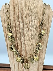 Vintage Golden Coin & Bell Matinee Necklace - Picture 1 of 9